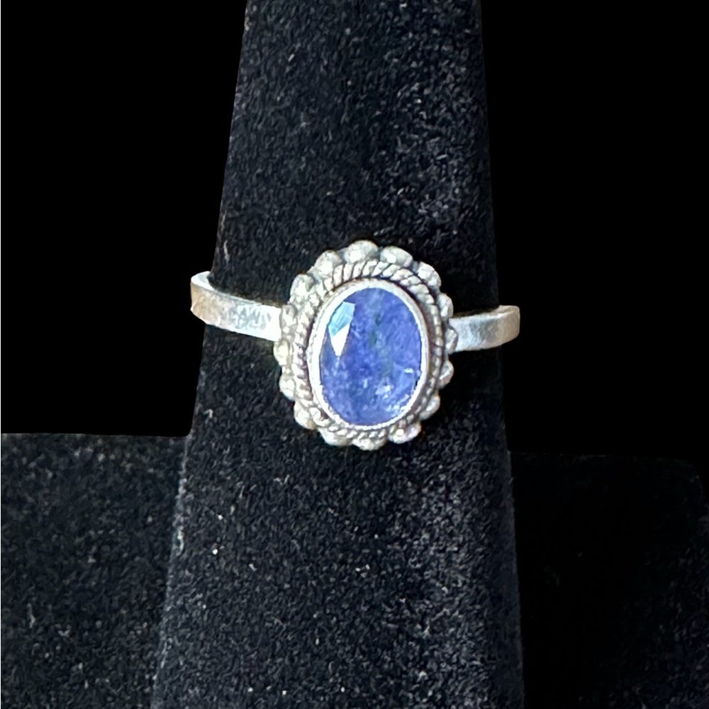Elegant Silver Ring with Blue Stone